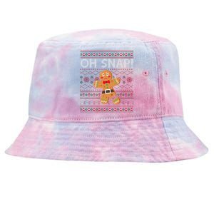 Oh Snap Gingerbread Ugly Christmas Funny Tie-Dyed Bucket Hat