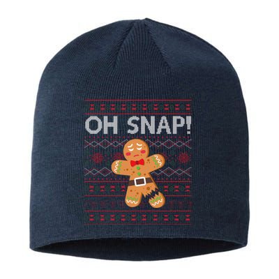 Oh Snap Gingerbread Ugly Christmas Funny Sustainable Beanie