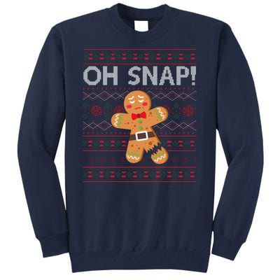 Oh Snap Gingerbread Ugly Christmas Funny Tall Sweatshirt