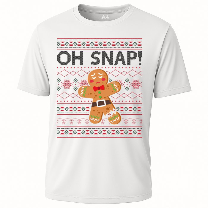Oh Snap Gingerbread Ugly Christmas Funny Cooling Performance Crew T-Shirt