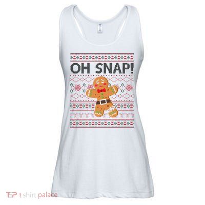Oh Snap Gingerbread Ugly Christmas Funny Ladies Essential Flowy Tank