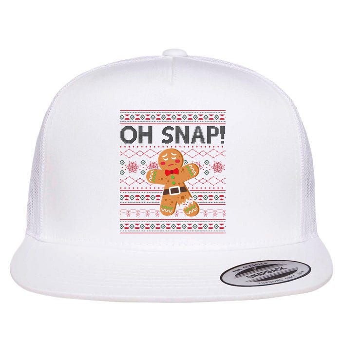 Oh Snap Gingerbread Ugly Christmas Funny Flatbill Hat