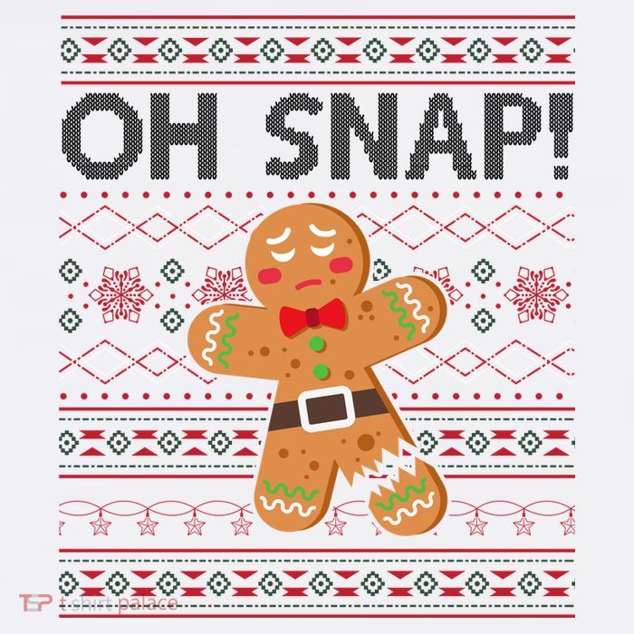 Oh Snap Gingerbread Ugly Christmas Funny Flatbill Hat