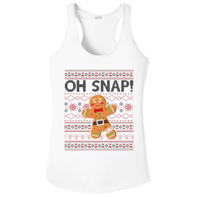 Oh Snap Gingerbread Ugly Christmas Funny Ladies PosiCharge Competitor Racerback Tank