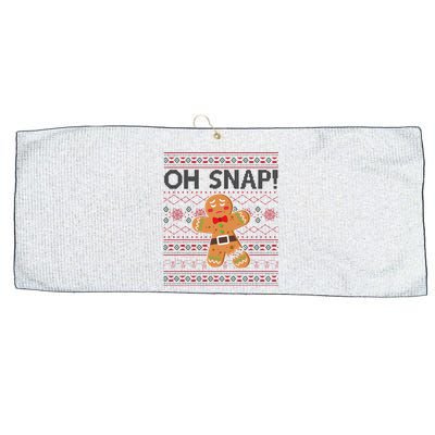 Oh Snap Gingerbread Ugly Christmas Funny Large Microfiber Waffle Golf Towel