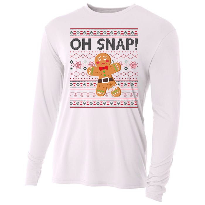 Oh Snap Gingerbread Ugly Christmas Funny Cooling Performance Long Sleeve Crew