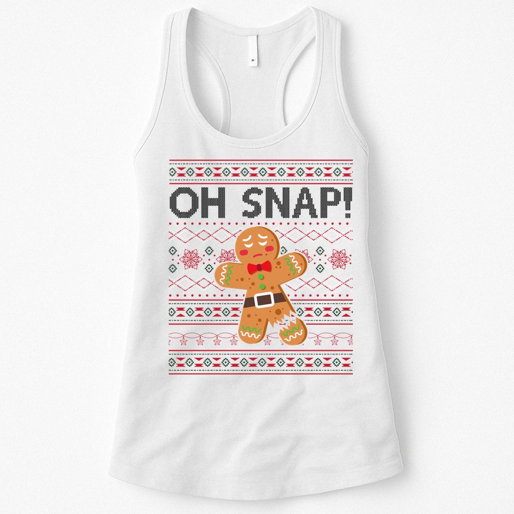 Oh Snap Gingerbread Ugly Christmas Funny Womens Tank Top