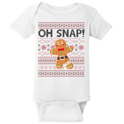 Oh Snap Gingerbread Ugly Christmas Funny Baby Bodysuit