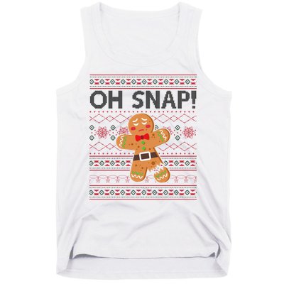 Oh Snap Gingerbread Ugly Christmas Funny Tank Top