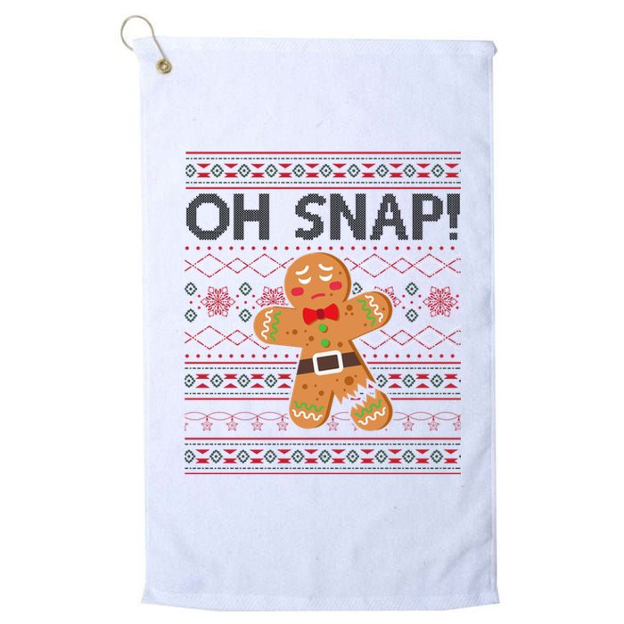 Oh Snap Gingerbread Ugly Christmas Funny Platinum Collection Golf Towel