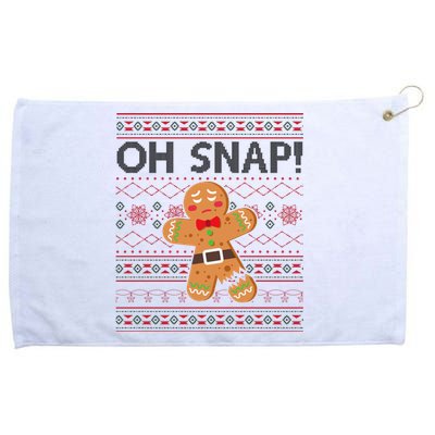 Oh Snap Gingerbread Ugly Christmas Funny Grommeted Golf Towel