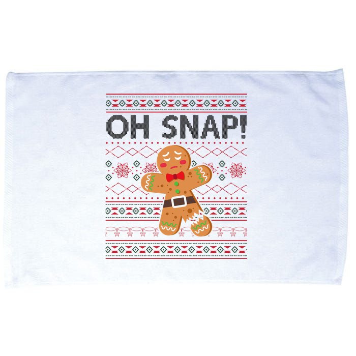 Oh Snap Gingerbread Ugly Christmas Funny Microfiber Hand Towel