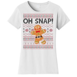 Oh Snap Gingerbread Ugly Christmas Funny Women's T-Shirt