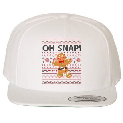 Oh Snap Gingerbread Ugly Christmas Funny Wool Snapback Cap