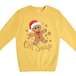 Oh Snap Gingerbread Man Cute Christmas Cookie Baking Team Premium Crewneck Sweatshirt