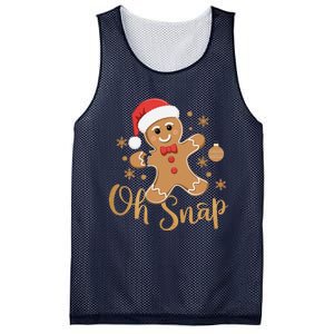 Oh Snap Gingerbread Man Cute Christmas Cookie Baking Team Mesh Reversible Basketball Jersey Tank