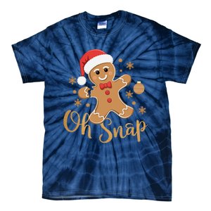 Oh Snap Gingerbread Man Cute Christmas Cookie Baking Team Tie-Dye T-Shirt