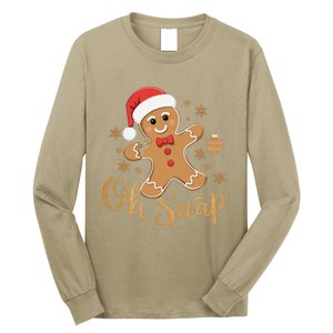 Oh Snap Gingerbread Man Cute Christmas Cookie Baking Team Long Sleeve Shirt