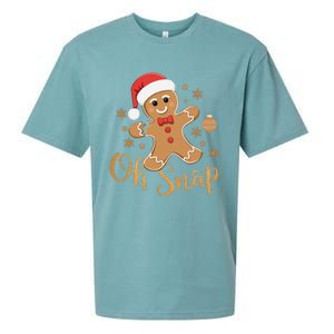 Oh Snap Gingerbread Man Cute Christmas Cookie Baking Team Sueded Cloud Jersey T-Shirt