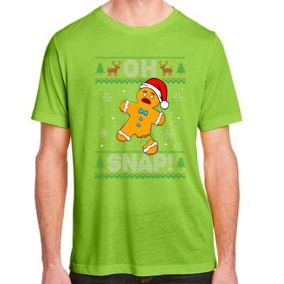 Oh Snap Gingerbread Man Christmas Funny Cookie Baking Xmas  Adult ChromaSoft Performance T-Shirt