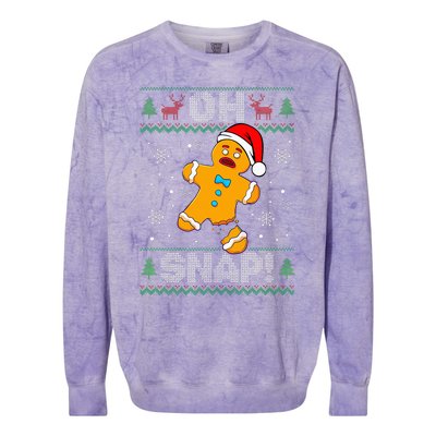 Oh Snap Gingerbread Man Christmas Funny Cookie Baking Xmas  Colorblast Crewneck Sweatshirt