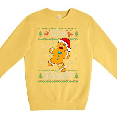 Oh Snap Gingerbread Man Christmas Funny Cookie Baking Xmas  Premium Crewneck Sweatshirt