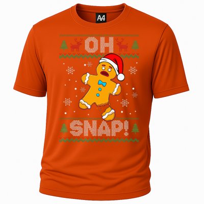 Oh Snap Gingerbread Man Christmas Funny Cookie Baking Xmas  Cooling Performance Crew T-Shirt