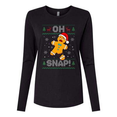 Oh Snap Gingerbread Man Christmas Funny Cookie Baking Xmas  Womens Cotton Relaxed Long Sleeve T-Shirt