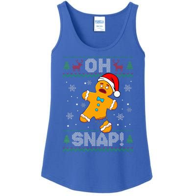 Oh Snap Gingerbread Man Christmas Funny Cookie Baking Xmas  Ladies Essential Tank