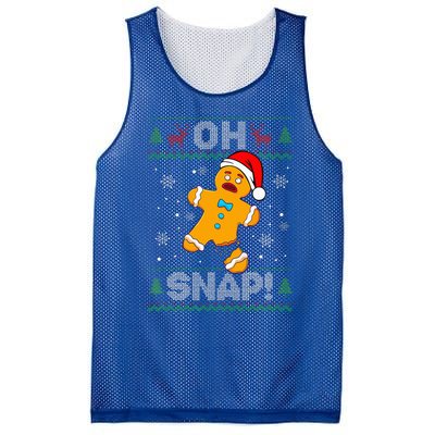 Oh Snap Gingerbread Man Christmas Funny Cookie Baking Xmas  Mesh Reversible Basketball Jersey Tank