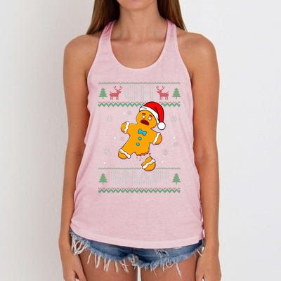 Oh Snap Gingerbread Man Christmas Funny Cookie Baking Xmas  Women's Knotted Racerback Tank