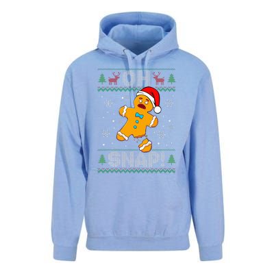 Oh Snap Gingerbread Man Christmas Funny Cookie Baking Xmas  Unisex Surf Hoodie