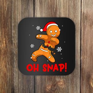 Oh Snap Gingerbread Man Merry Christmas Pajama Xmas Coaster