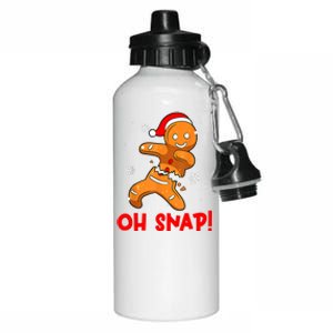 Oh Snap Gingerbread Man Merry Christmas Pajama Xmas Aluminum Water Bottle