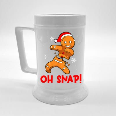 Oh Snap Gingerbread Man Merry Christmas Pajama Xmas Beer Stein