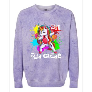 Out Second Grade 2Nd Grade Graduation Magical Unicorn Dabbin Cute Gift Colorblast Crewneck Sweatshirt