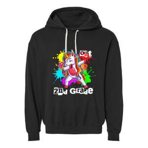 Out Second Grade 2Nd Grade Graduation Magical Unicorn Dabbin Cute Gift Garment-Dyed Fleece Hoodie