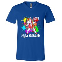 Out Second Grade 2Nd Grade Graduation Magical Unicorn Dabbin Cute Gift V-Neck T-Shirt