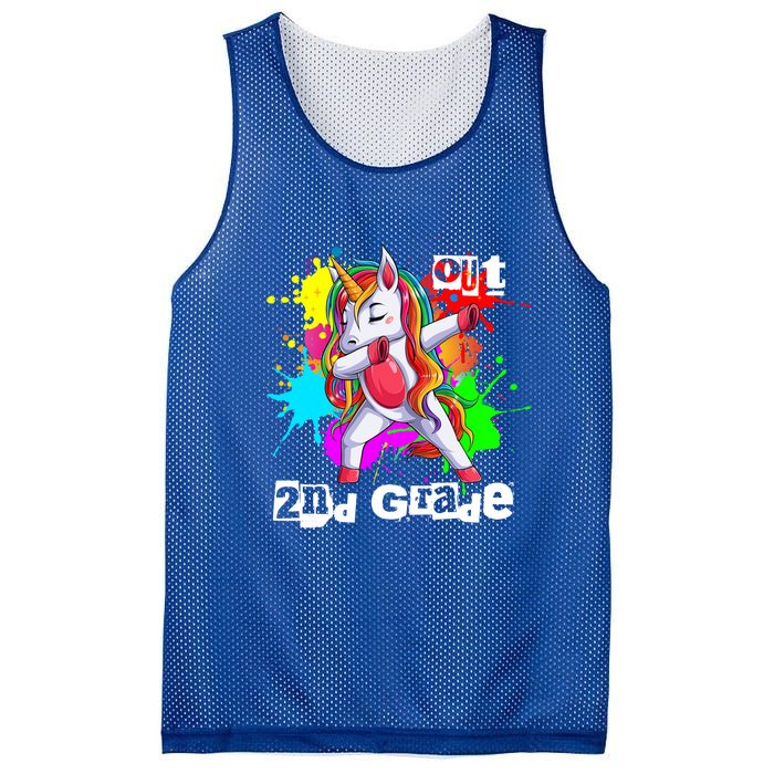 Out Second Grade 2Nd Grade Graduation Magical Unicorn Dabbin Cute Gift Mesh Reversible Basketball Jersey Tank