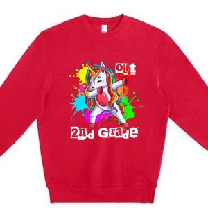 Out Second Grade 2Nd Grade Graduation Magical Unicorn Dabbin Cute Gift Premium Crewneck Sweatshirt