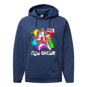 Out Second Grade 2Nd Grade Graduation Magical Unicorn Dabbin Cute Gift Performance Fleece Hoodie