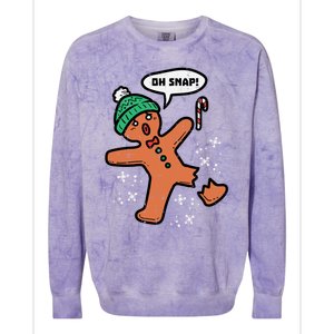 Oh Snap Gingerbread Funny Christmas Xmas Gift Colorblast Crewneck Sweatshirt