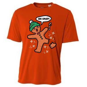 Oh Snap Gingerbread Funny Christmas Xmas Gift Cooling Performance Crew T-Shirt