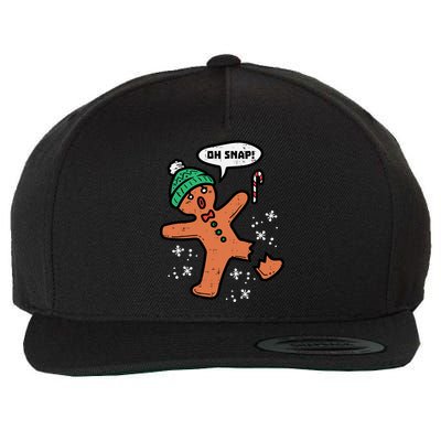 Oh Snap Gingerbread Funny Christmas Xmas Gift Wool Snapback Cap