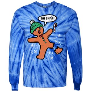 Oh Snap Gingerbread Funny Christmas Xmas Gift Tie-Dye Long Sleeve Shirt