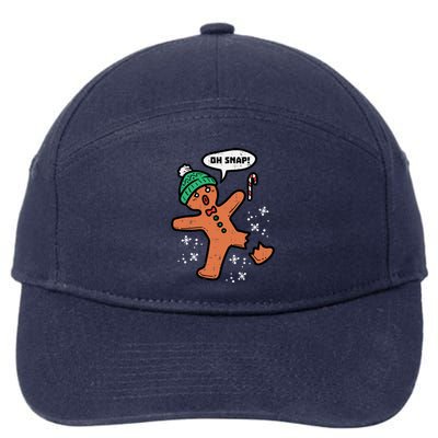 Oh Snap Gingerbread Funny Christmas Xmas Gift 7-Panel Snapback Hat