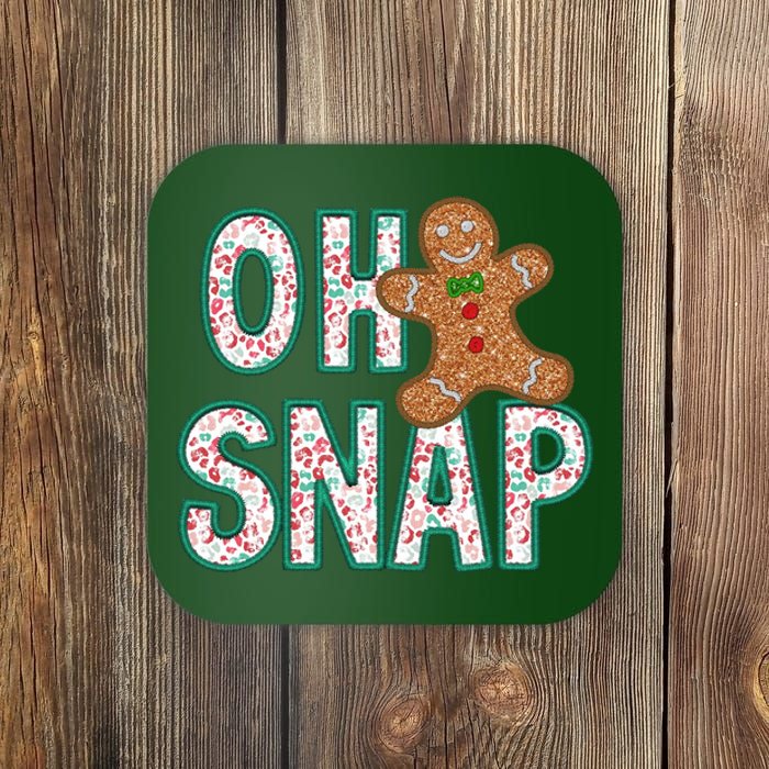 Oh Snap Gingerbread Funny ChristmasChristmas Gift Christmas In July Coaster