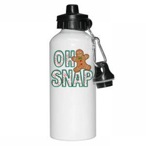 Oh Snap Gingerbread Funny ChristmasChristmas Gift Christmas In July Aluminum Water Bottle