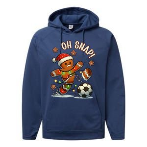 Oh Snap Gingerbreadman Christmas Soccer Performance Fleece Hoodie