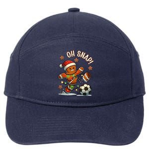 Oh Snap Gingerbreadman Christmas Soccer 7-Panel Snapback Hat